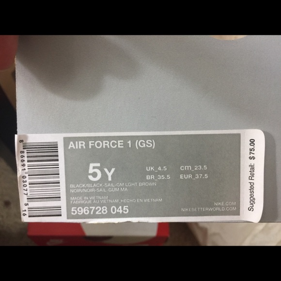 NIKE AIR FORCE 1 GS 596728 045 sneaker oritq - Picture 8 of 8